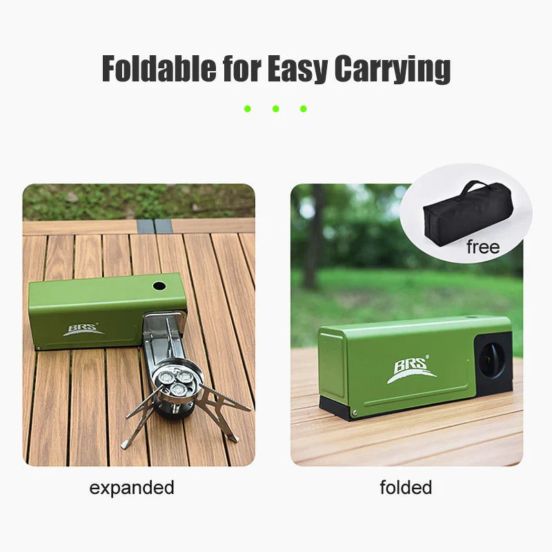 3800W Portable Folding Camping Gas Stove Butane Cassette Green