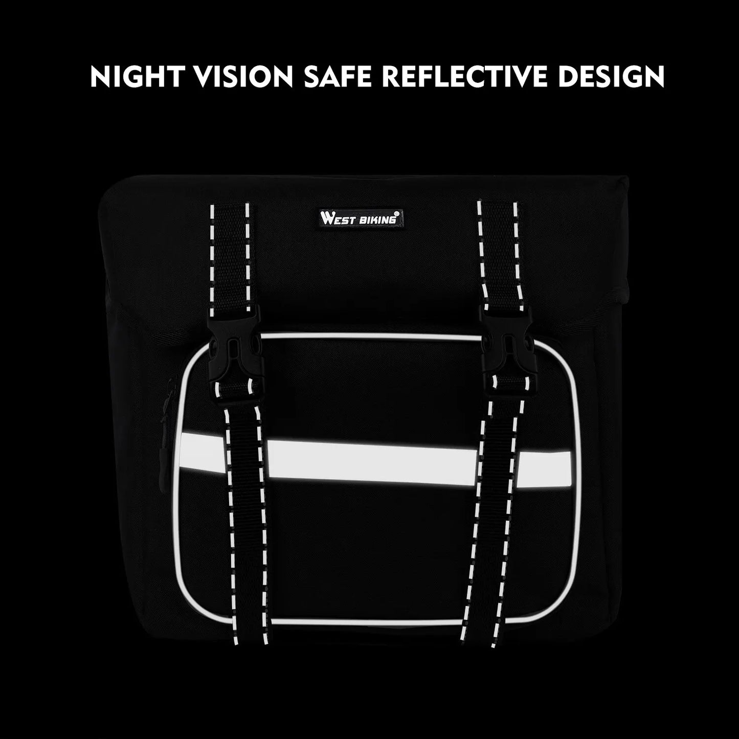 25L Rear Seat Double Pannier Cycling Bag Black