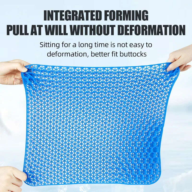 3D Honeycomb Gel Seat Cushion Breathable Cooling Pad Blue