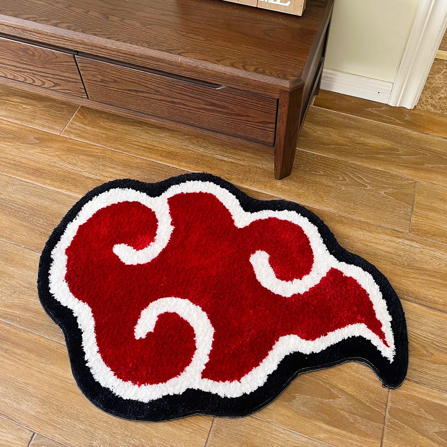 Anime Red Cloud Handmade Doormat - Anti-Slip, Acrylic Tufted Rug for Stylish Home Entryways