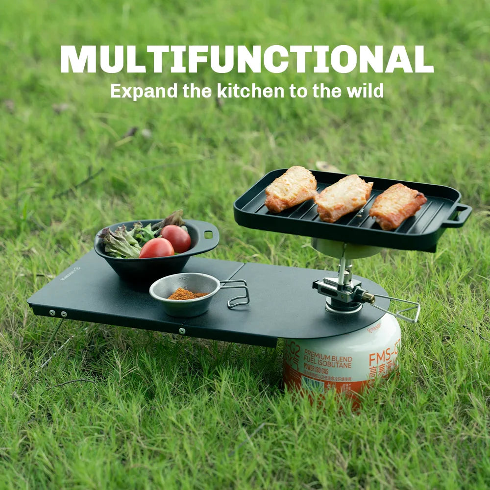 Petrel Ultralight Folding Camping Table 2PCS Portable Aluminum Desk Black