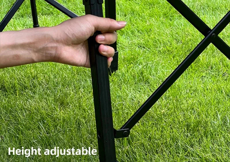 IGT 3-Unit Camping Table Portable Folding Aluminum Alloy BBQ Table Black