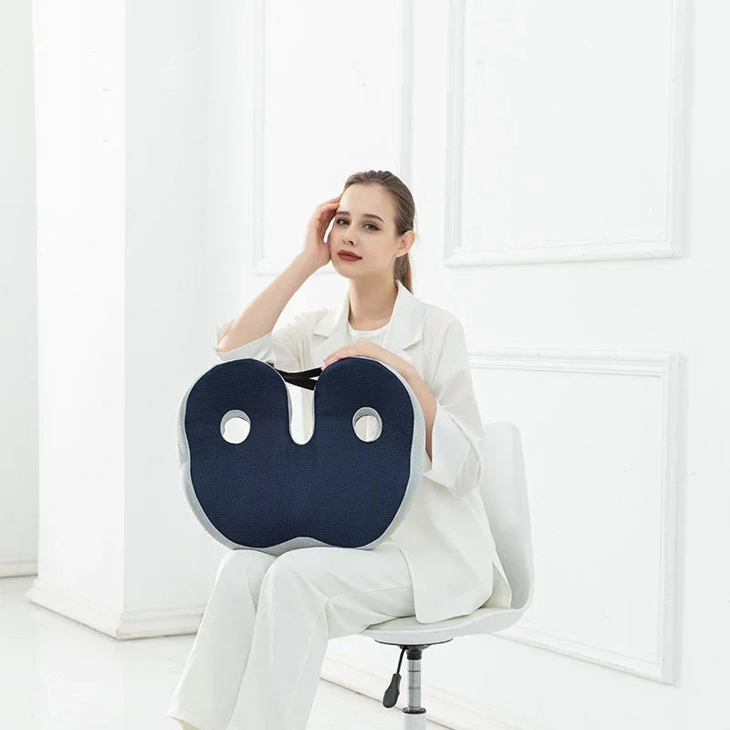 Memory Foam Sit Bone Relief Cushion Ergonomic Support Blue