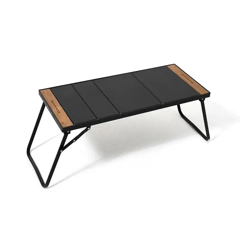 Camping IGT Folding Portable Wood And Grill Table Black