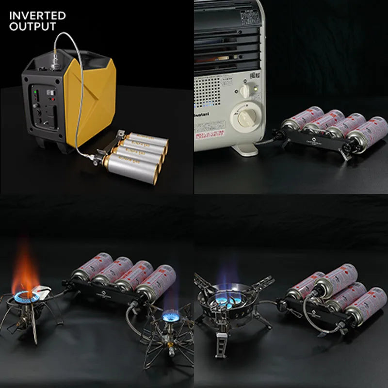 Butane Gas Canister Shifter Adapte Camping Stove Refill Saver Converter Black