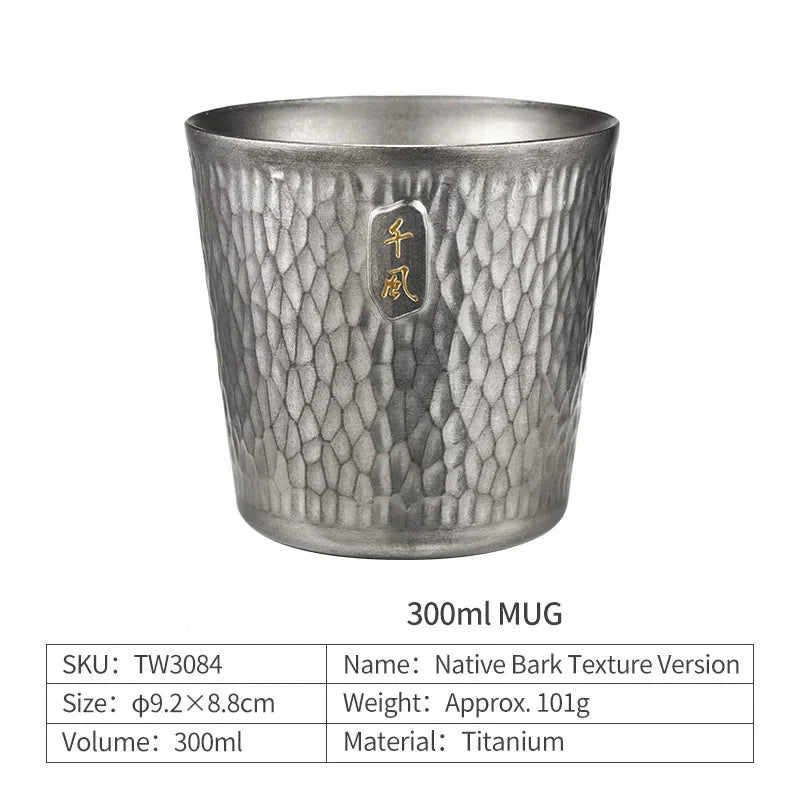 300ml Titanium Camping Mug Double-Layer Grey
