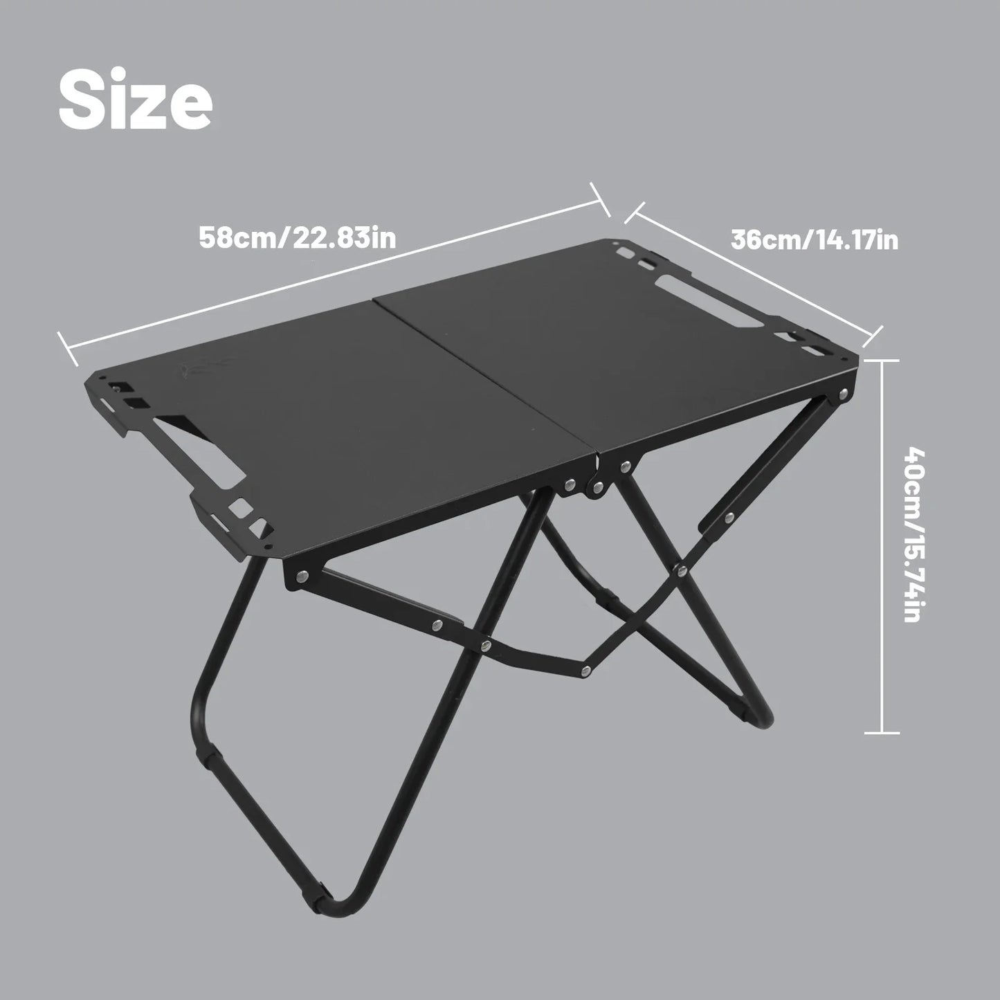 Portable Folding Camping Table Iron Table Black