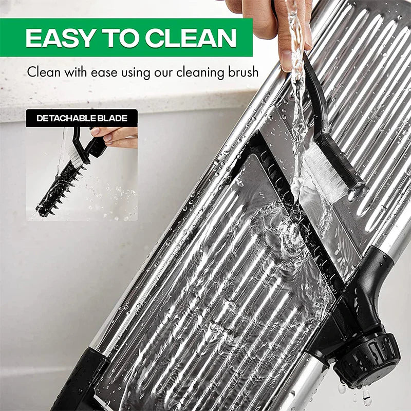 Adjustable Slicer Stainless Steel Vegetable Cutter Chopper Black