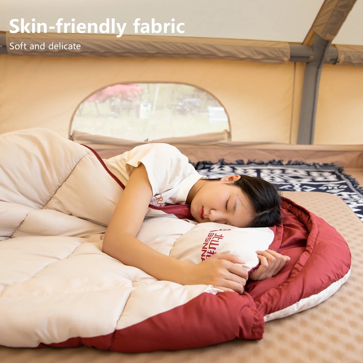 3-4 Season Wearable Sleeping Bag Lightweight Waterproof White