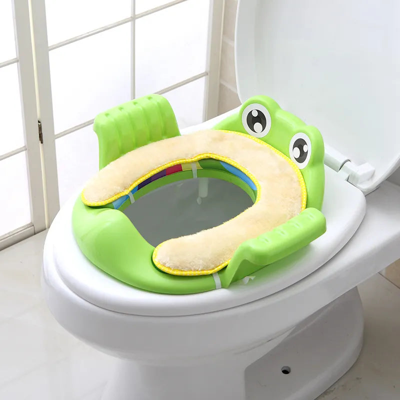Removable Baby Toilet Training Seat Potties Seat With Armrest Girls Boy Toilet Training Potty Safety Cushion Infant Care- Green