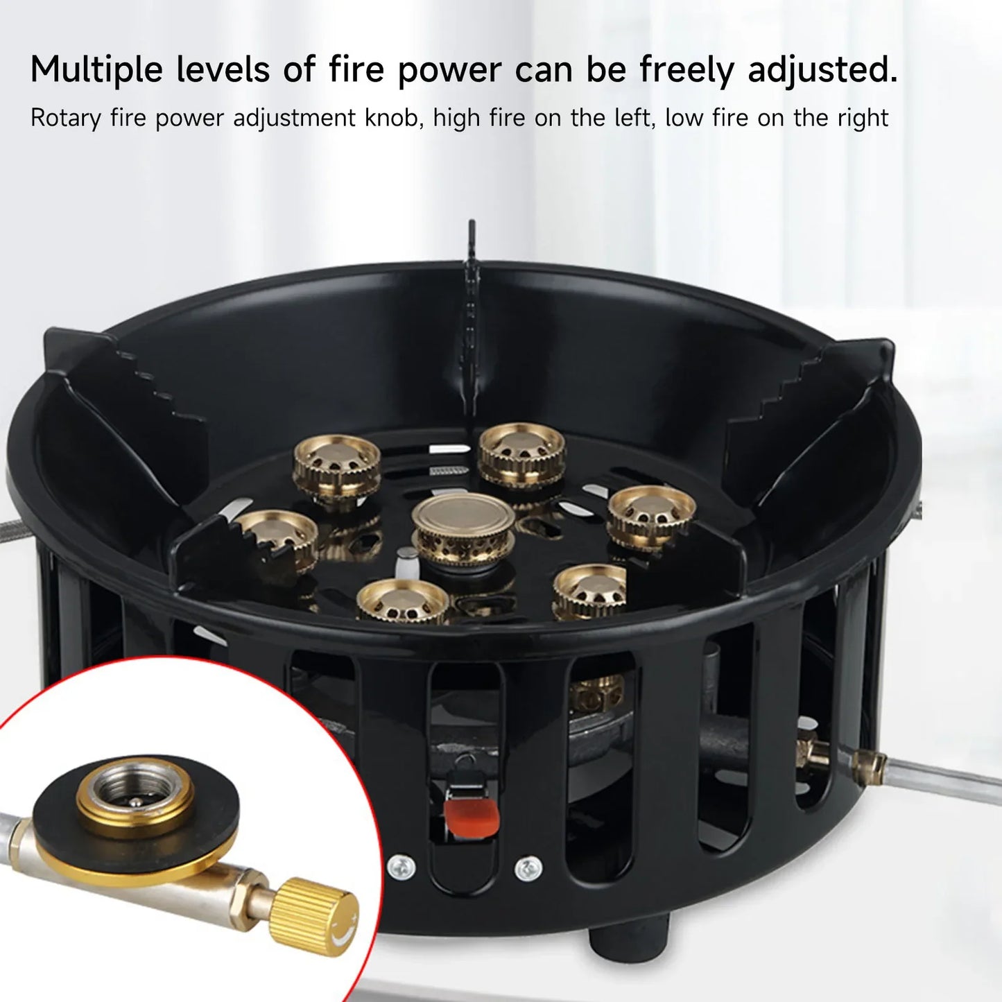 19800W Camping Stove 7-Core Fire Holes Black