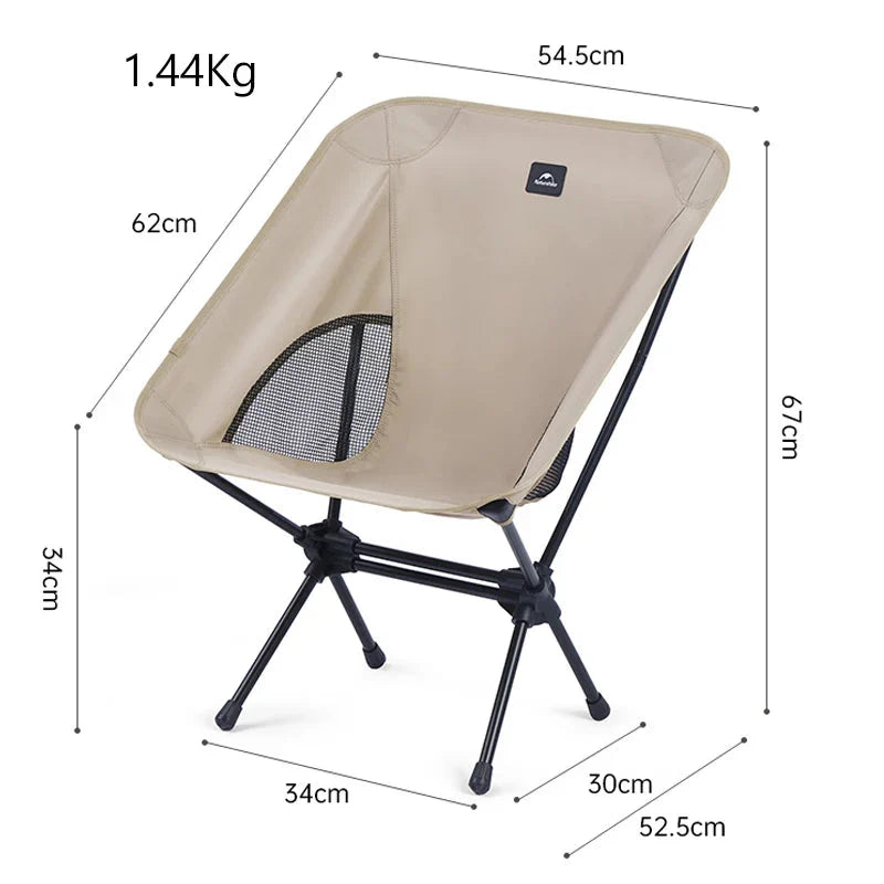 Ultralight Camping Folding Chair Portable Widened Seat Khaki