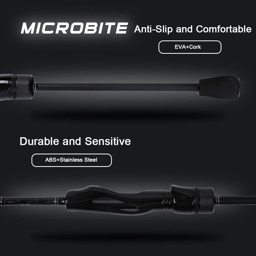 2.2M Fast Action Spinning Rod Light Carbon Lure Rod Black