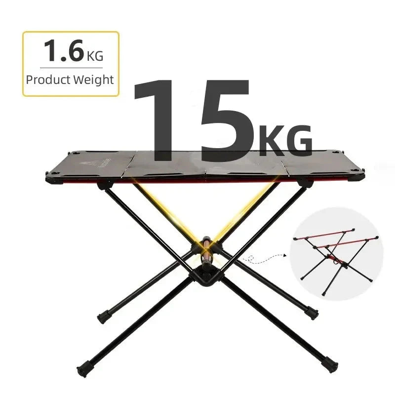 Transparent Tactical Camping Table Black