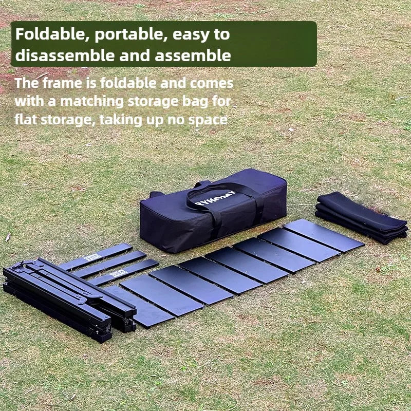 Folding Camping Table Adjustable IGT-Compatible Black