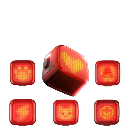 Smart Matrix Bike Tail Light Custom LED Patterns Red