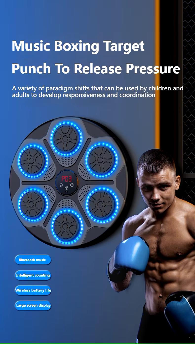 Smart Music Boxing Machine - W/ Bluetooth Connectivity and Gloves