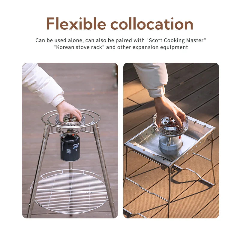 Camping Gas Stove 4.2KW Backpacking Silver