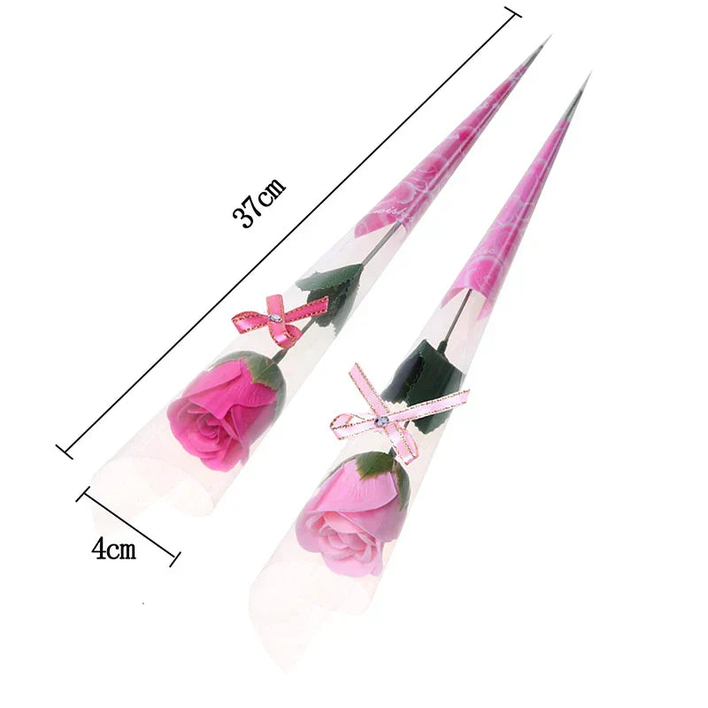 10pcs Pink Never-Wither Soap Flower Rose Bouquet - Scented Petals