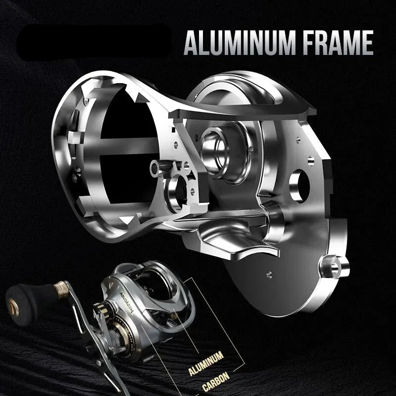 Baitcasting Jigging Reel Double Handle Right Hand Silver