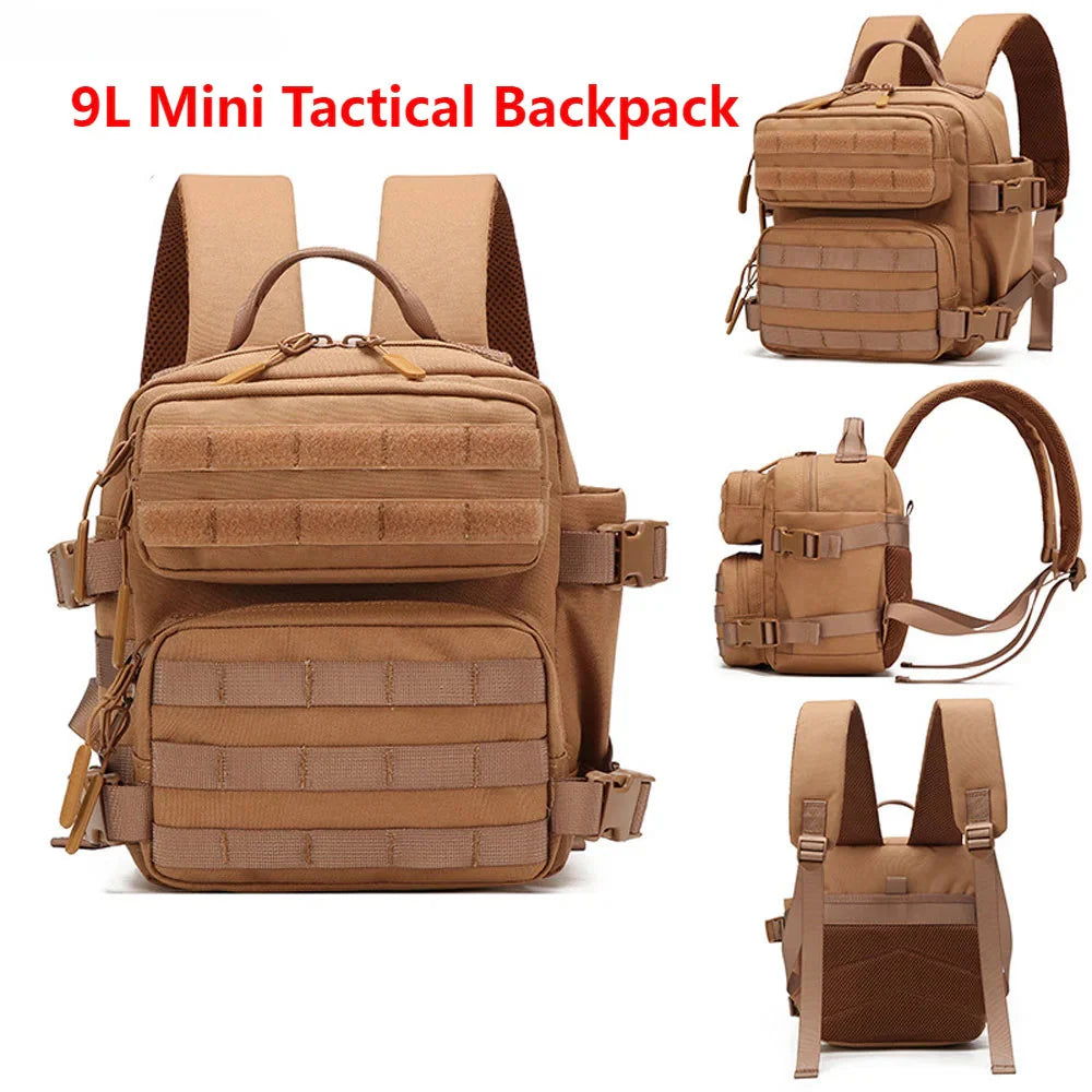 9L Tactical Sport Backpack Bug Out Bag Khaki