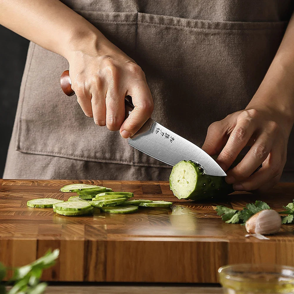 5.3-Inch Steel Utility Knife – Precision Kitchen Knife Brown