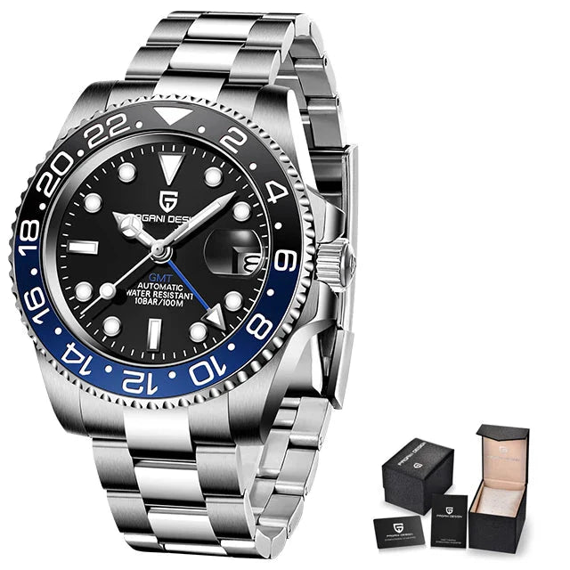 Men's Automatic Mechanical Sapphire Watch (Black Blue)