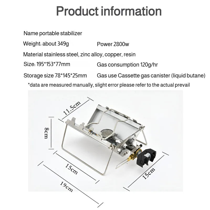 Camping Foldable Cartridge Stove Silver