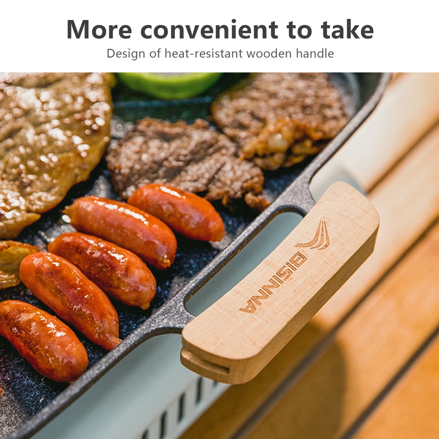 Square Camping BBQ Grill Pan Black