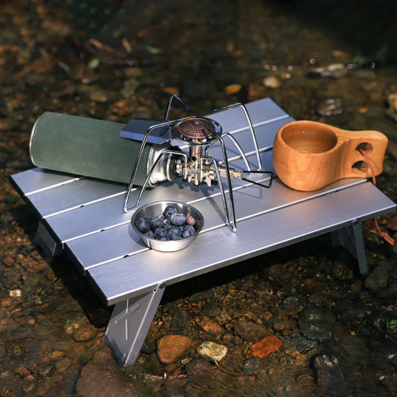 Aluminum Alloy Mini Camping Table Foldable Silver