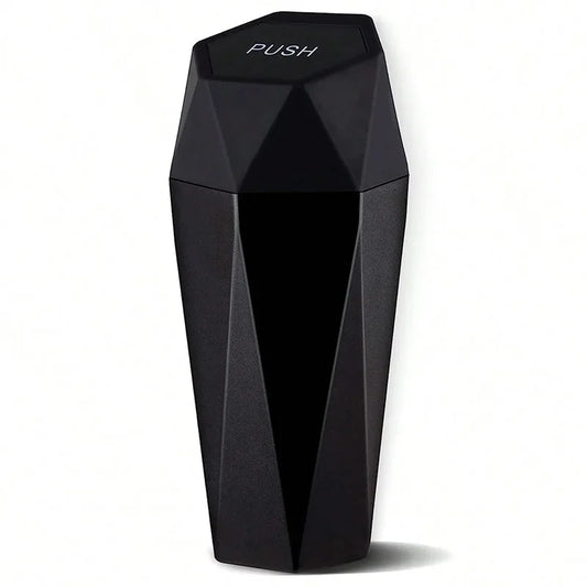 Portable Mini Car Trash Can–Waterproof Storage Bin with Lid Black