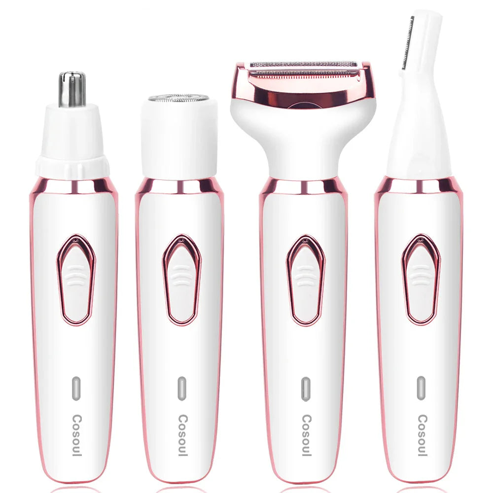 4 in 1 Electric Razor for Women Hair Trimmer White