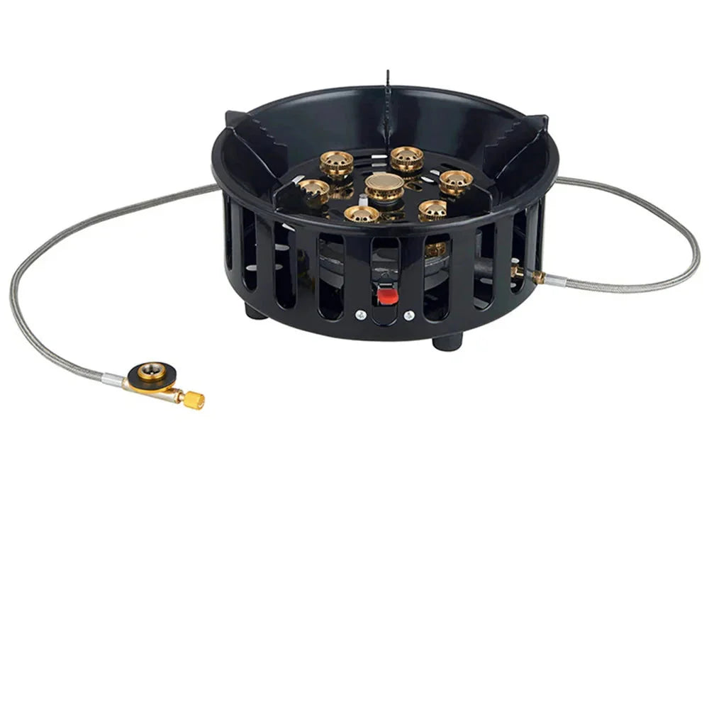 7-Core High-Power Camping Gas Stove Black