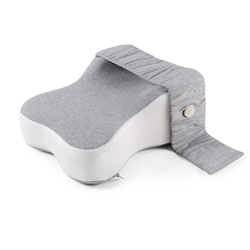 Orthopedic Memory Foam Leg Pillow with Adjustable Strap Grey