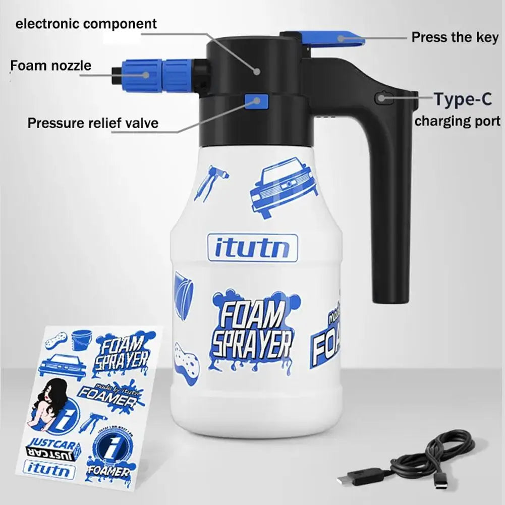1.5L Electric Foam Sprayer: Effortless Foam Blasting for Cars and Home
