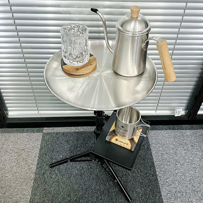 Outdoor Portable Folding Table with Shelf