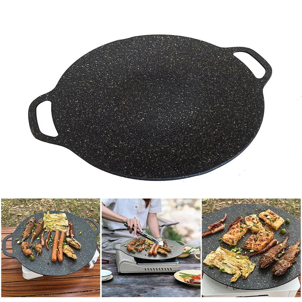 Non-Stick Camping Grilling Pan Black