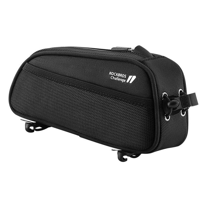 1.3L Waterproof Bicycle Frame Tube Bag with Headphone Jack Black