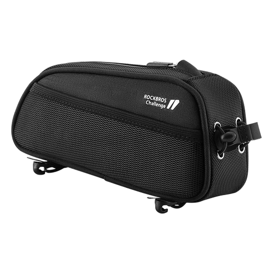 1.3L Waterproof Bicycle Frame Tube Bag with Headphone Jack Black