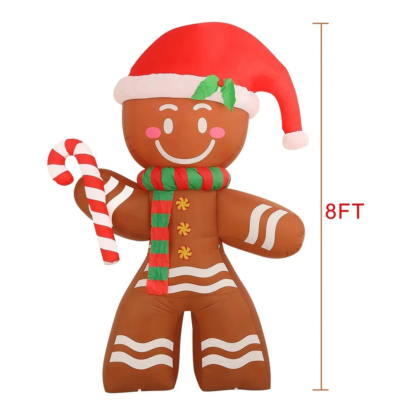 2.2m LED-Lit Gingerbread Man Inflatable