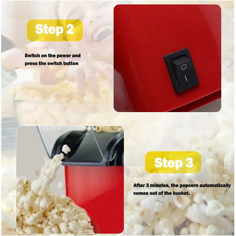 Automatic Hot Air Pop Corn Maker Machine