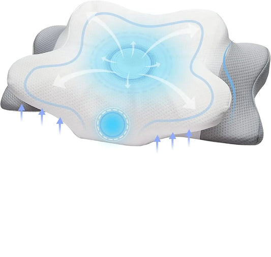 Ergonomic Memory Foam Pillow Orthopedic Neck & Shoulder Support White