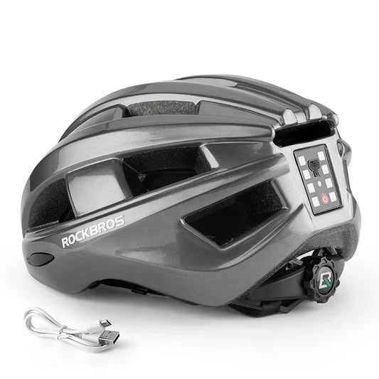 Bicycle Helmet with USB Rechargeable Rear Light Titanium