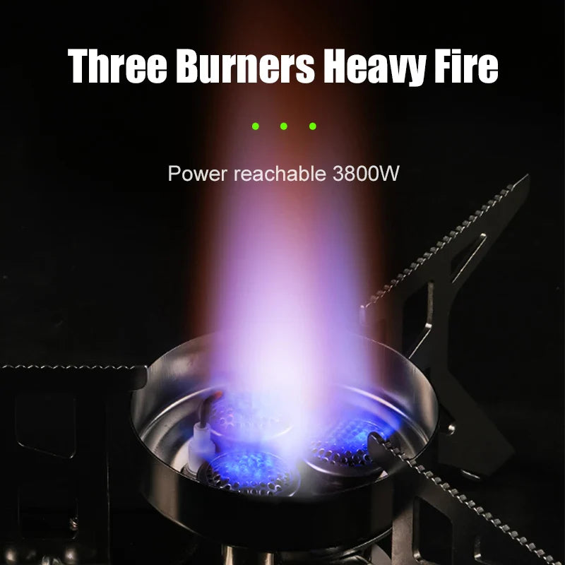 3800W Portable Folding Camping Gas Stove Butane Cassette Green