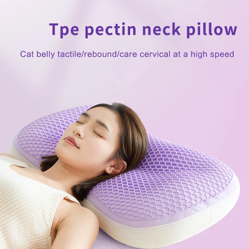 Super Soft Cat Belly Pillow Cervical Support Sleep Aid Cushion Purple