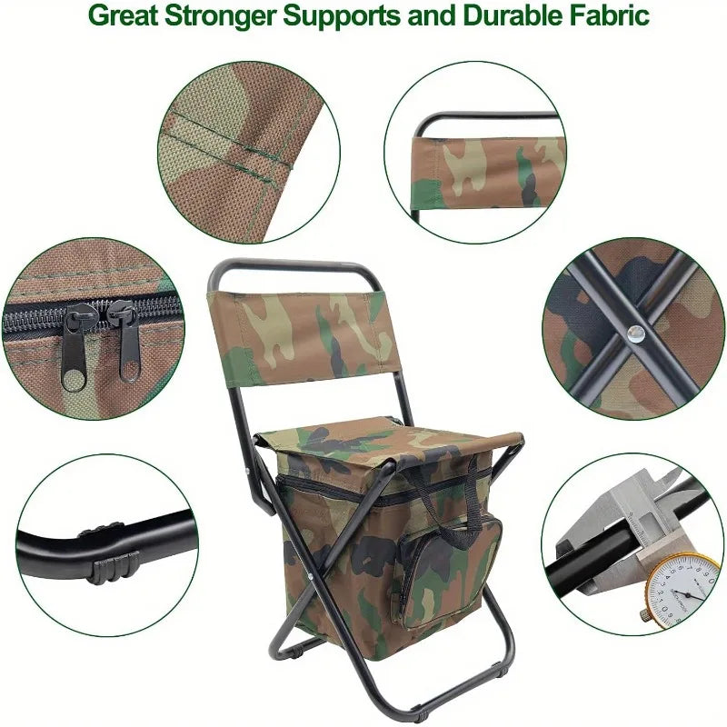 Foldable Camping Chair with Cooler Bag