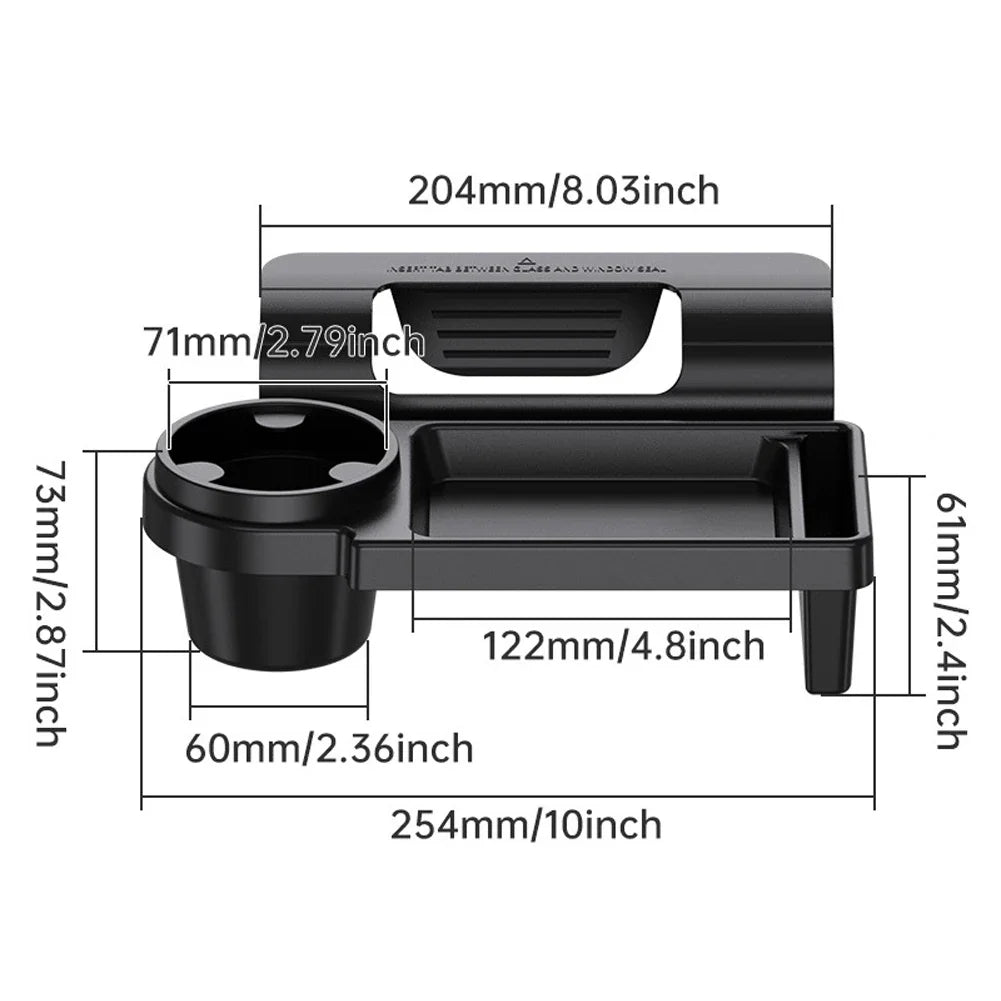 Multifunctional Car Side Door Hanging Organizer with Cup Holder Black