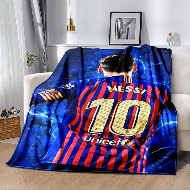 Football Star Flannel Blanket - Super Soft, 150x200 cm