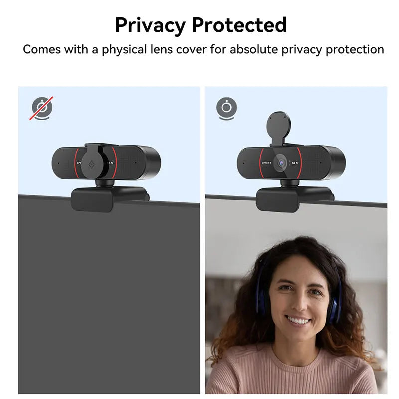 4K USB Mini Webcam with Sony Sensor Autofocus Black