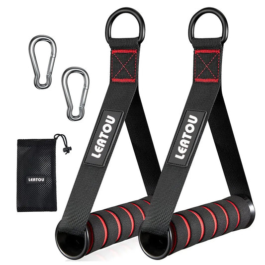 Heavy-Duty D-Ring Gym Handles with Hook for Home Workouts